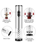 Set accesorii pentru vin cu tirbuson electric, 4 piese