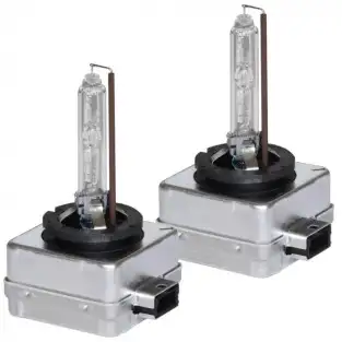 Set 2 becuri Xenon D1S White auto pentru far, suport metalic