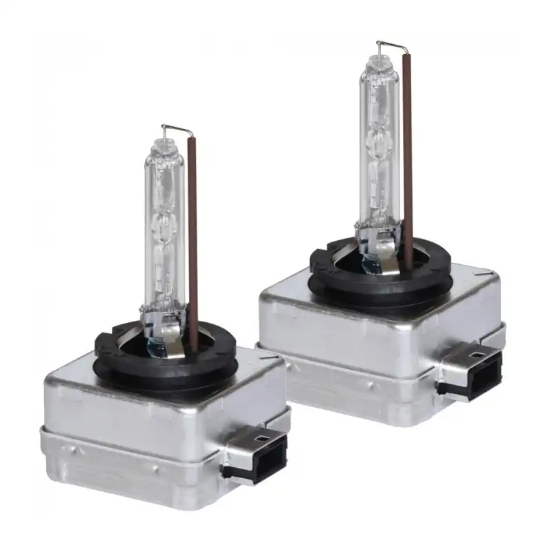 Set 2 becuri Xenon D1S White auto pentru far, suport metalic