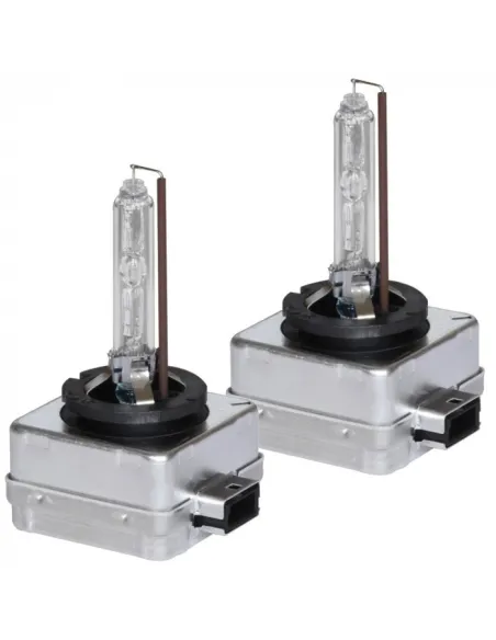 Set 2 becuri Xenon D1S White auto pentru far, suport metalic