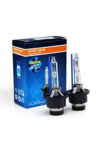 Set 2 becuri Xenon D2S White auto pentru far, suport plastic
