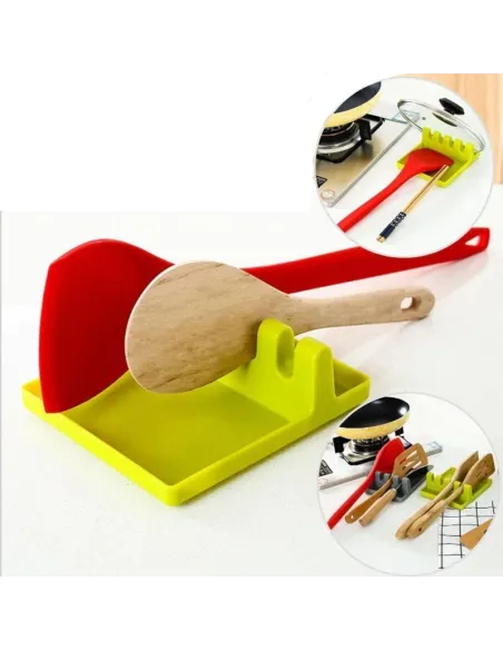Suport de bucătărie din silicon pentru polonice și linguri de