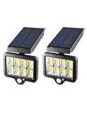 Set 2 x Proiector solar 160 LED 8 COB senzor de lumina si