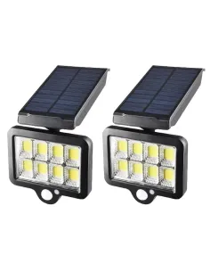 Set 2 x Proiector solar 160 LED 8 COB senzor de lumina si