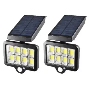 Set 2 x Proiector solar 160 LED 8 COB senzor de lumina si