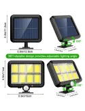 Set 2 x Proiector solar 160 LED 8 COB senzor de lumina si