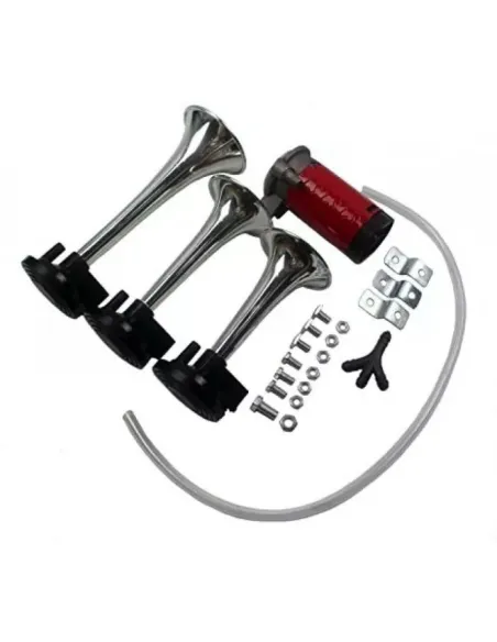 Claxon 12V cu 3 goarne si compresor red-mag.ro