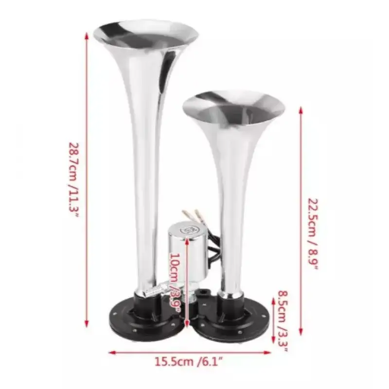 Claxon auto Camion cu 2 goarne 12V, electrovalva inclusa