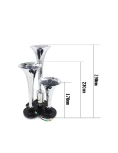 Claxon auto cu 3 goarne 12/24V, electrovalva inclusa red-mag.ro 2