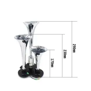 Claxon auto cu 3 goarne 12/24V, electrovalva inclusa red-mag.ro 2