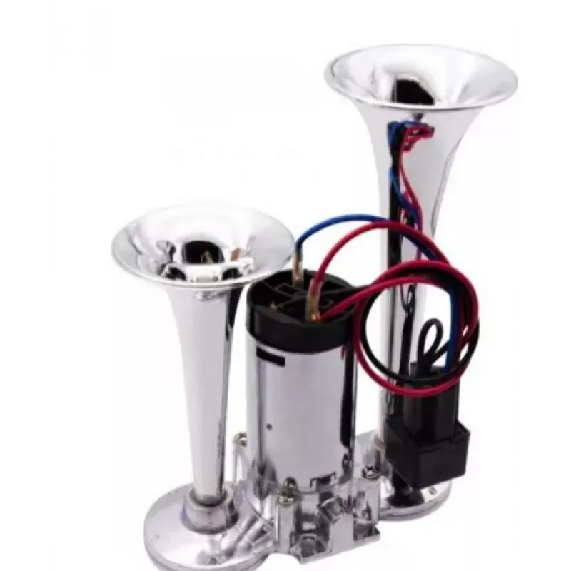 Claxon CHROME cu 2 goarne si compresor red-mag.ro