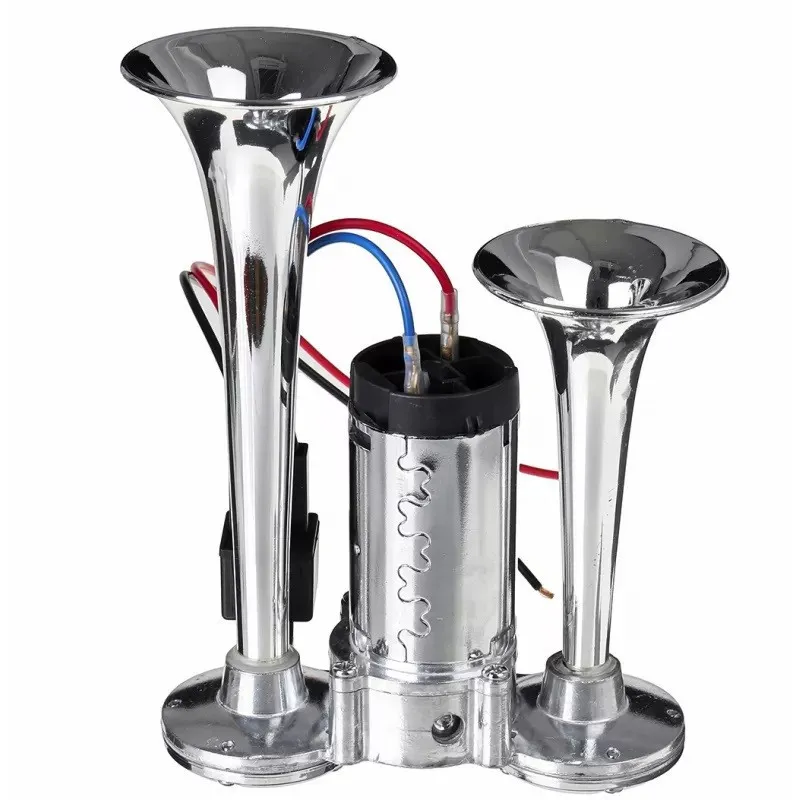 Claxon CHROME cu 2 goarne si compresor red-mag.ro