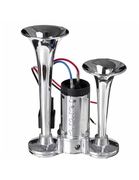 Claxon CHROME cu 2 goarne si compresor red-mag.ro