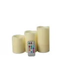 Set 3 lumanari led 12 culori cu telecomanda si timer red-mag.ro