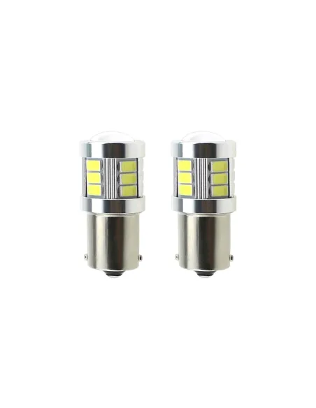 Set 2 x Becuri auto LED, 18 SMD, lupa, 12-24V red-mag.ro
