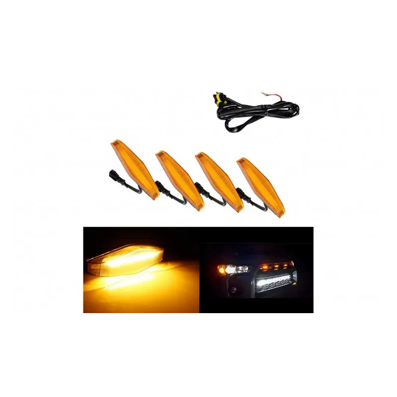 Set 4 x lumini de zi, decoratie grila radiator, 3W red-mag.ro