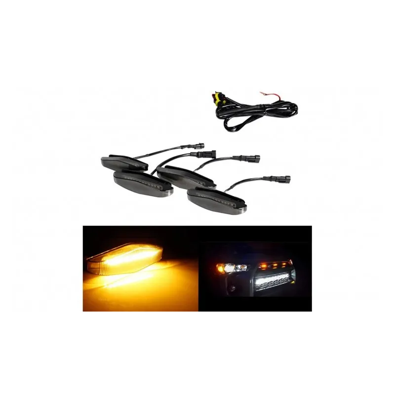 Set 4 x lumini de zi, decoratie grila radiator, 3W red-mag.ro