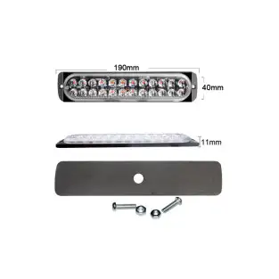 Set 2 proiectoare auto, 24 LED, stroboscop, lumina galbena 2
