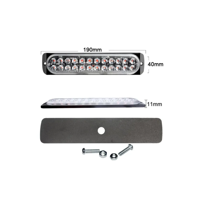 Set 2 proiectoare auto, 24 LED, stroboscop, lumina galbena