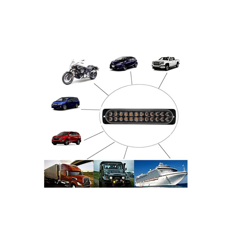 Set 2 proiectoare auto, 24 LED, stroboscop, lumina galbena