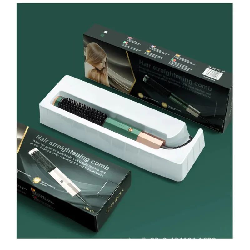 Perie indreptare par, ceramica, Comb LSM-631 red-mag.ro