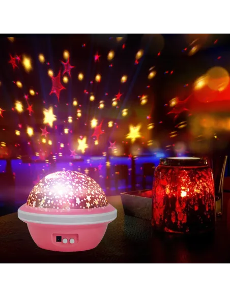 Proiector rotativ cu stele si luna - cu functie de rotatie la