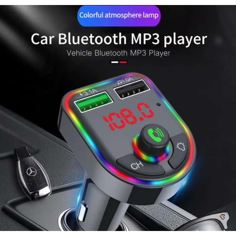 Modulator auto FM F6 cu Bluetooth,Mp3,Redare USB red-mag.ro