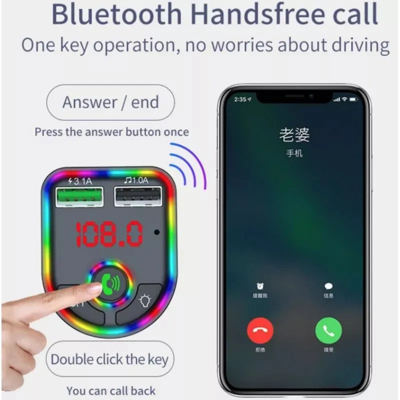 Modulator auto FM F6 cu Bluetooth,Mp3,Redare USB red-mag.ro