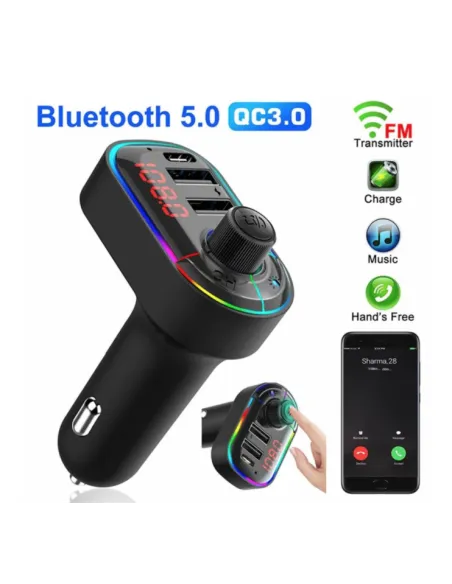 Modulator FM C12 Bluetooth, MP3, USB type C, Fast Charge