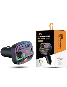 Modulator FM C15 cu Bluetooth, 2USB+TypeC, Mp3,Redare USB 2