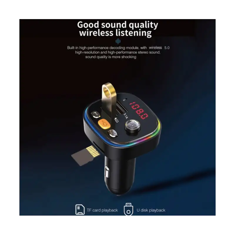 Modulator FM ZTB-C20, Bluetooth, 2 Porturi USB, Lumina RGB