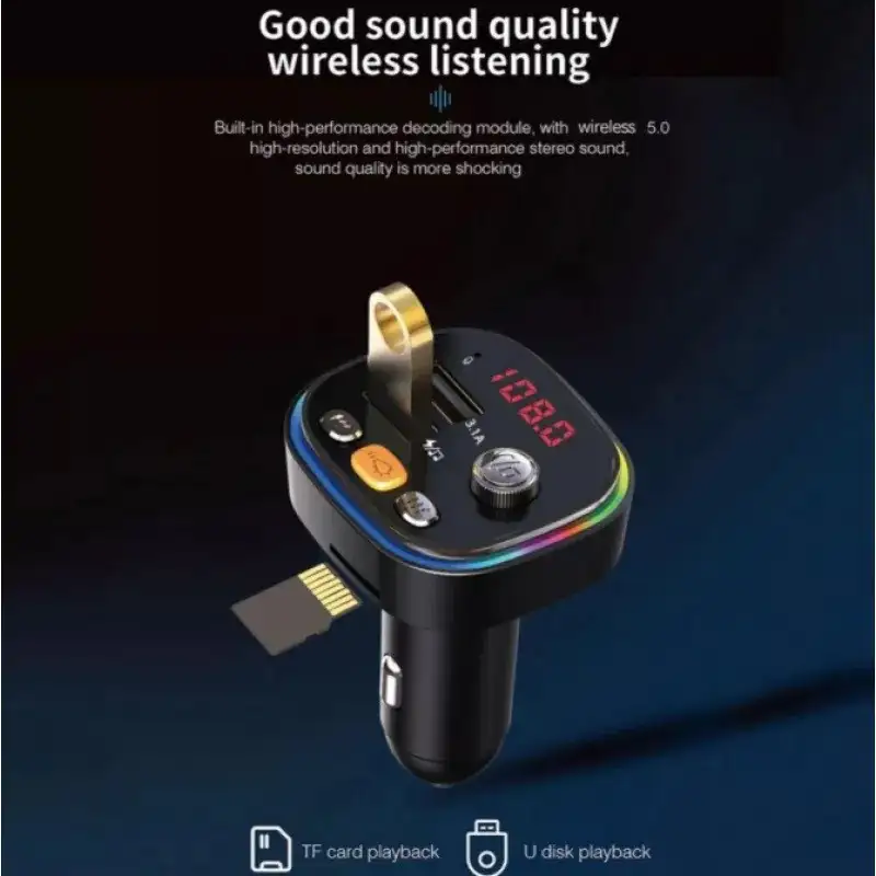 Modulator FM ZTB-C20, Bluetooth, 2 Porturi USB, Lumina RGB