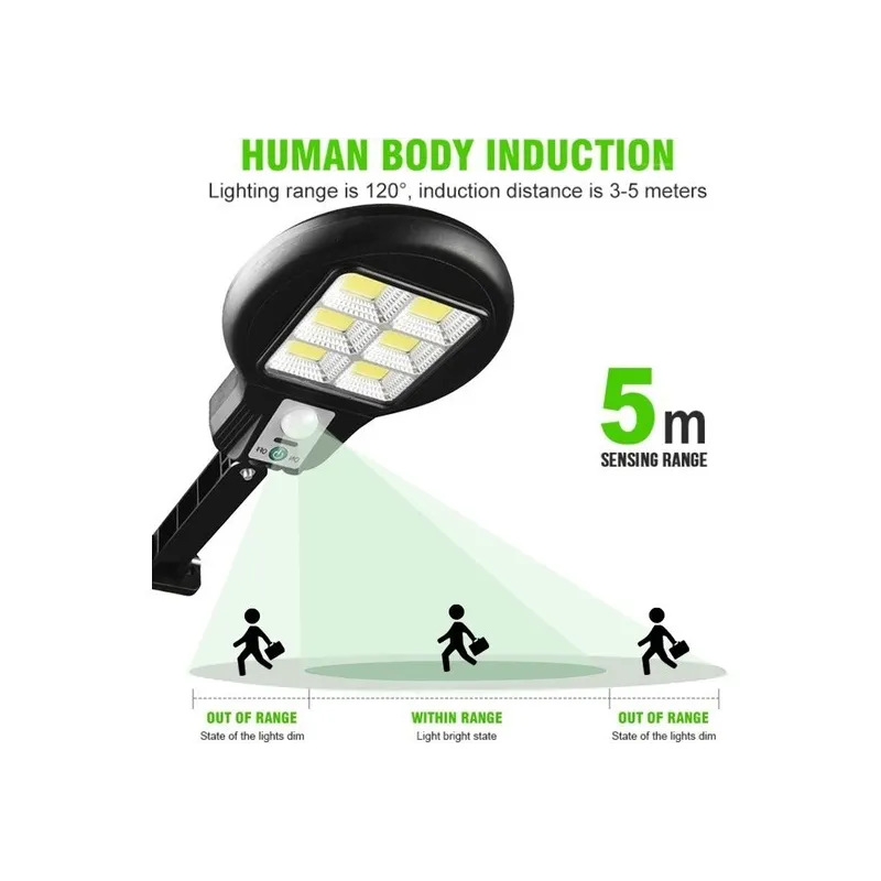 Lampa solara LED 6 SMD cu senzor de miscare si lumina red-mag.ro