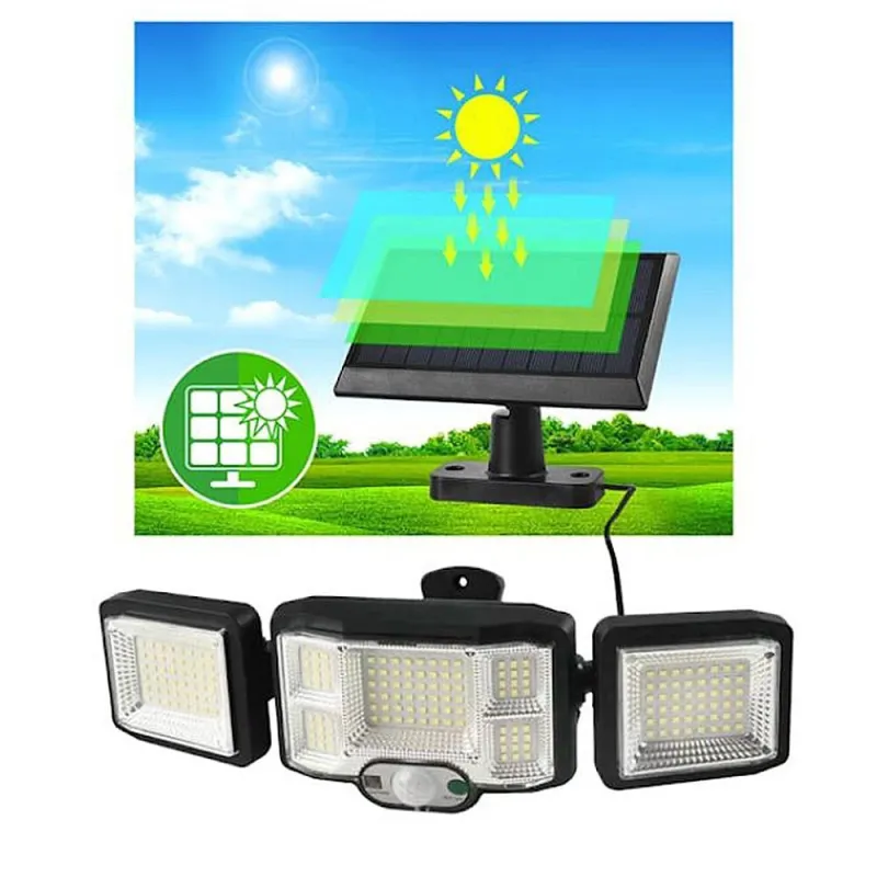 Lampa solara 192 LED cu senzor de miscare si telecomanda