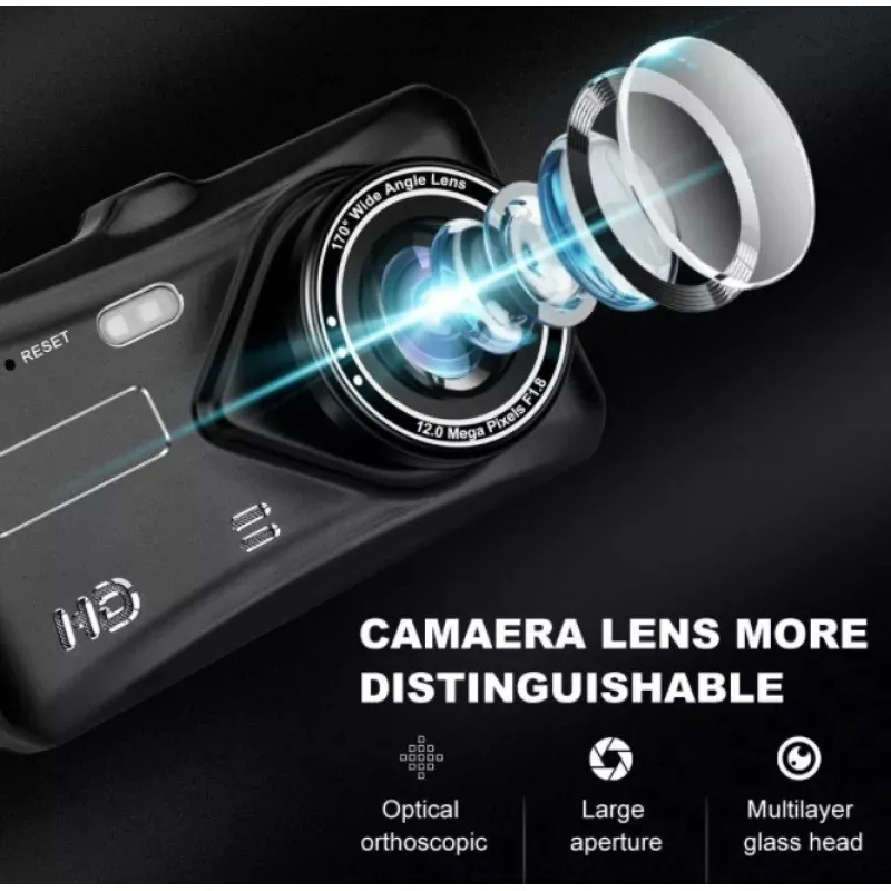 Camera auto DVR Dual fata/spate, 1080P Full HD, 170 grade