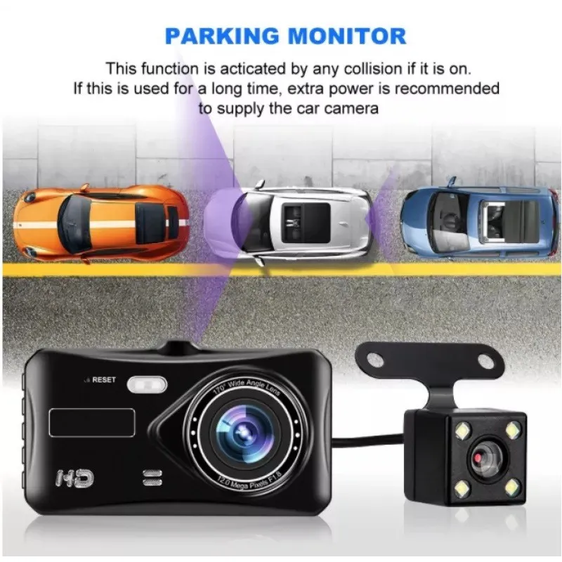 Camera auto DVR Dual fata/spate, 1080P Full HD, 170 grade