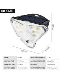 Proiector solar LED cu senzor de miscare, GL-68, 3 moduri