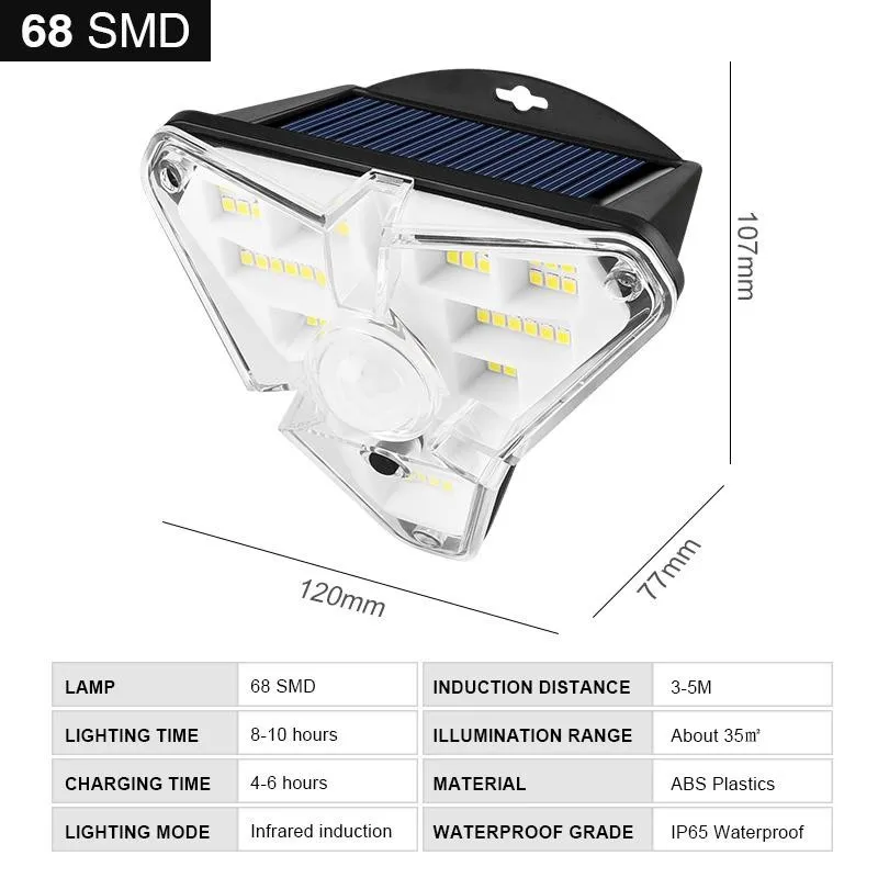 Proiector solar LED cu senzor de miscare, GL-68, 3 moduri