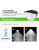 Proiector solar LED cu senzor de miscare, GL-68, 3 moduri