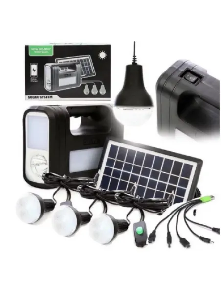 UB Kit solar GD-Lite 8017 dotat cu dispozitive USB cu 3 becuri