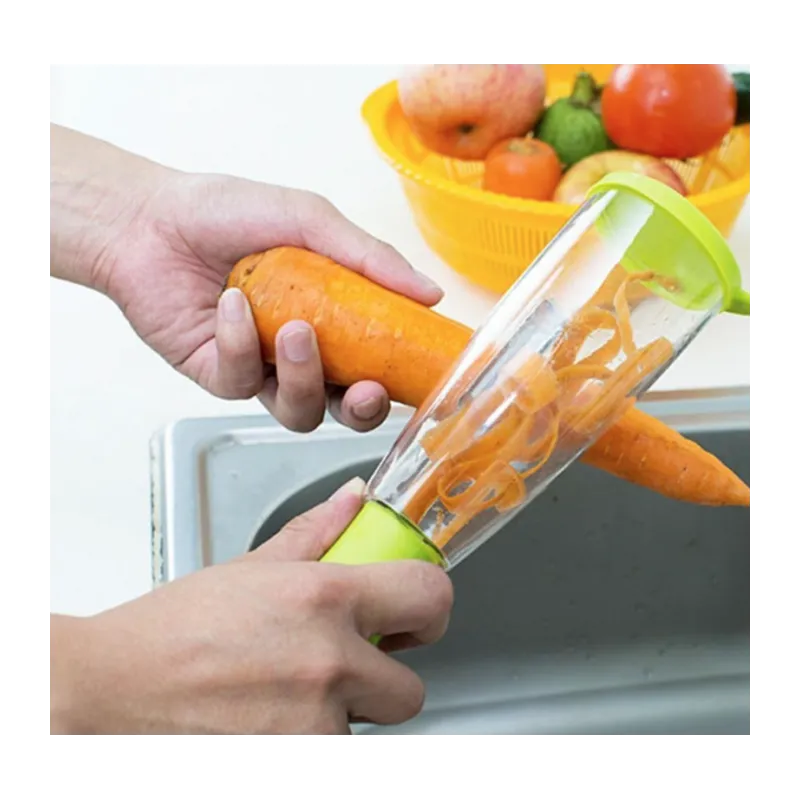 Ustensila pentru curatatul legumelor, cu recipient pentru