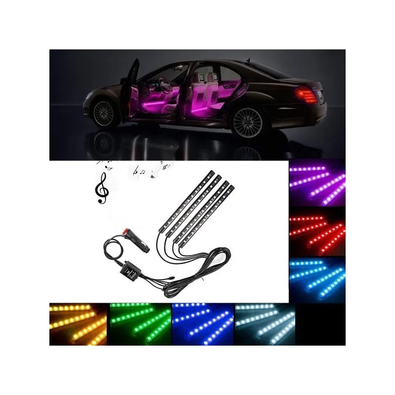 Bandă LED auto Ambient - kit 4 buc red-mag.ro