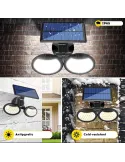 Lampa solara dubla 56 LED cu senzor de miscare red-mag.ro