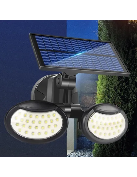 Lampa solara dubla 56 LED cu senzor de miscare red-mag.ro