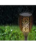 Lampa solara tip torta cu efect flacara red-mag.ro