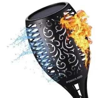 Lampa solara tip torta cu efect flacara red-mag.ro