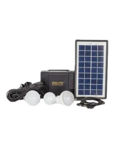 Kit Camping fotovoltaic cu panou solar, 3 becuri LED si slot 2