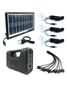Kit lanterna cu panou solar, 3 becuri LED SMD, GDLITE-1