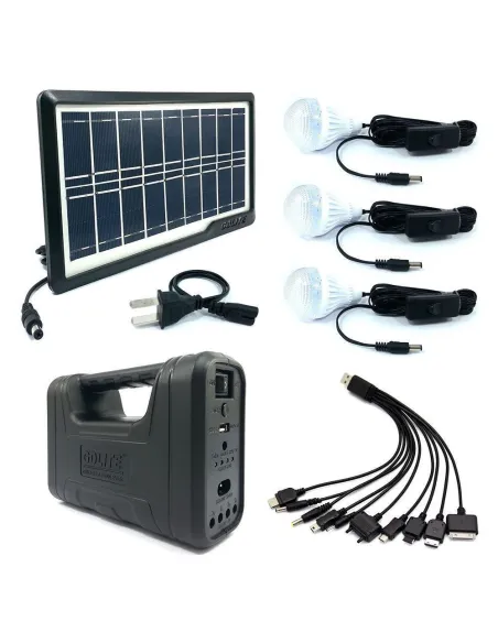 Kit lanterna cu panou solar, 3 becuri LED SMD, GDLITE-1