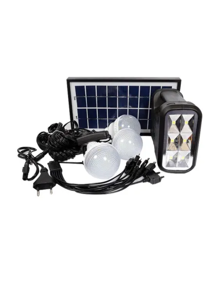 Kit lanterna cu panou solar, 3 becuri LED SMD, GDLITE-1